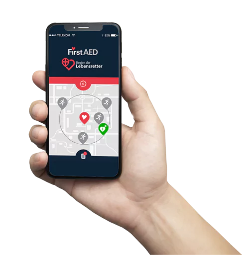 FirstAED App Hand